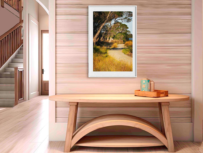 Merimbula Boardwalk Three wall art — mangrove canopy walk at sunset, NSW
