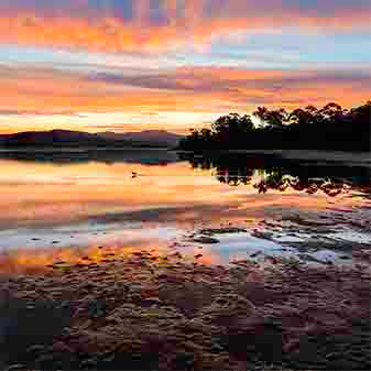 Coaster Set - Top Lake, Merimbula - Identical Set of Four - SQUARE