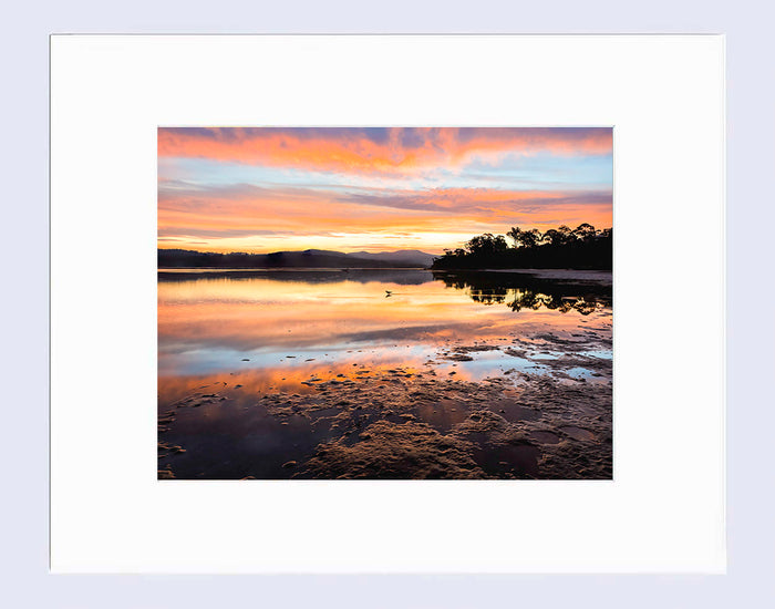 Mat Prints 16 x 20 inches - Top Lake Sunset, Merimbula