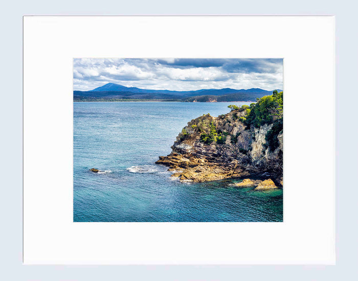 Mat Prints 16 x 20 inches - Eden's Twofold Bay - Rocky Cliffs and Mt Imlay