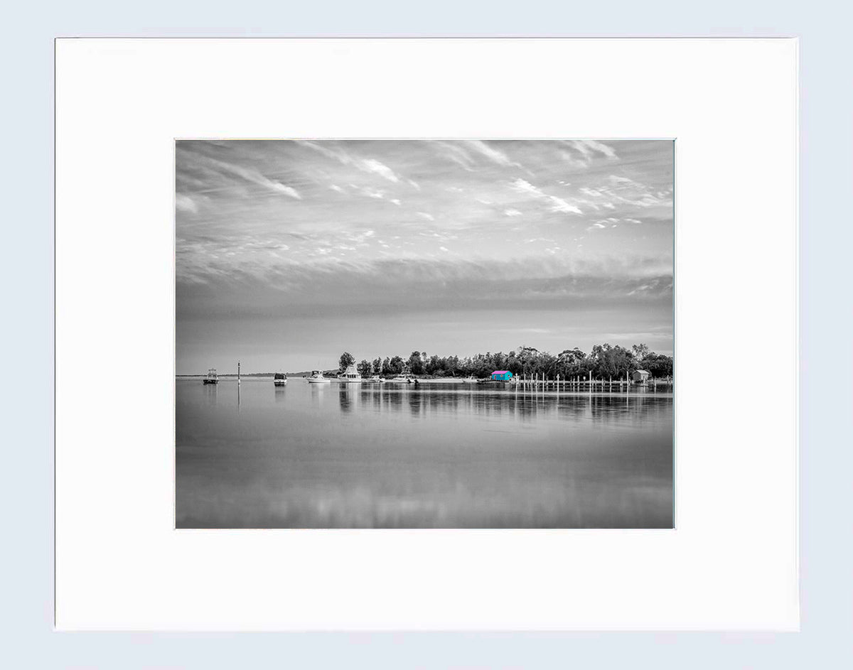 Mat Prints 16 x 20 inches - Mitchies Jetty (B&W WITH A SPLASH OF COLOUR)