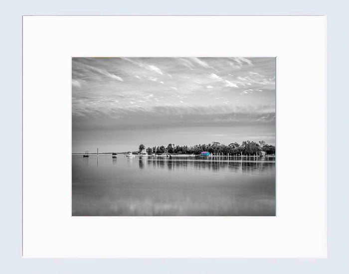Mat Prints 16 x 20 inches - Mitchies Jetty (B&W WITH A SPLASH OF COLOUR)