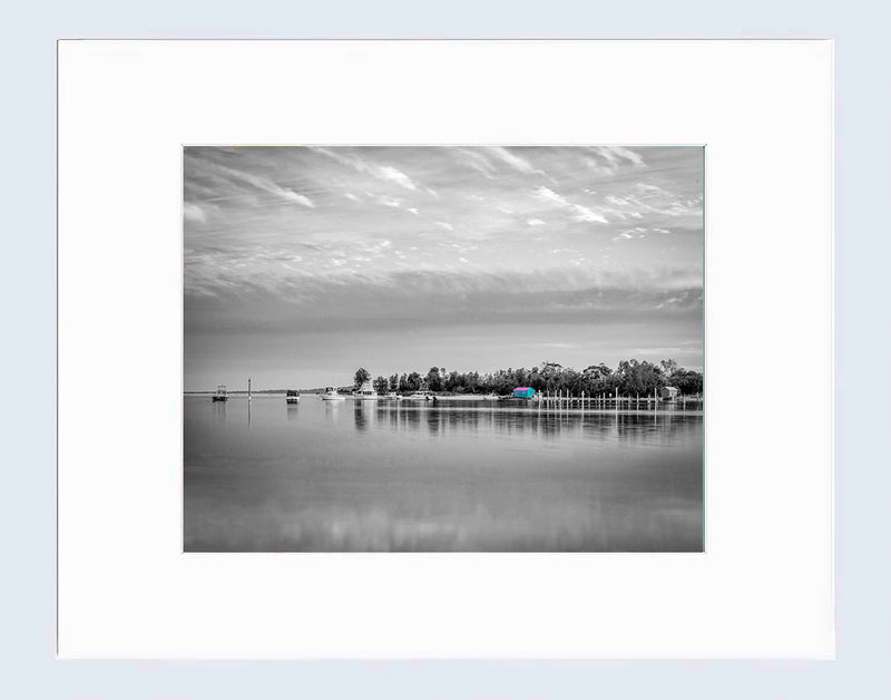 Mat Prints 16 x 20 inches - Mitchies Jetty (B&W WITH A SPLASH OF COLOUR)