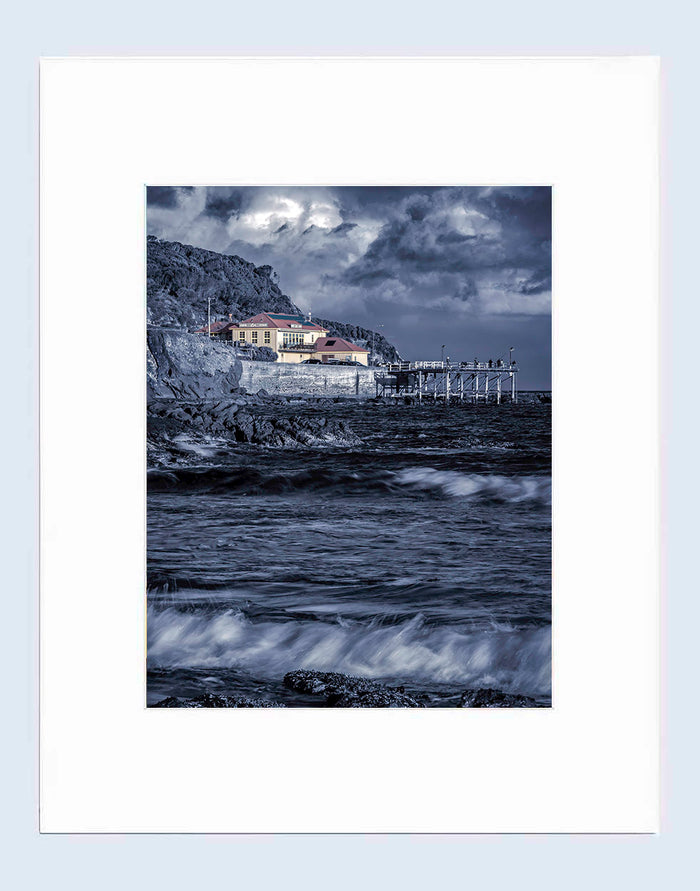 Mat Prints 16 x 20 inches - Merimbula Wharf B&W (with a Splash of Colour)