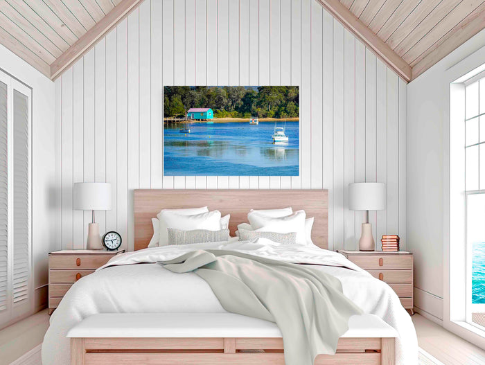 Mitchies Jetty Merimbula Lake acrylic panel wall art
