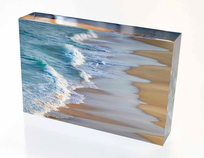 Merimbula Main Beach Waves Acrylic Block