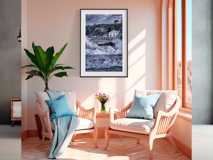 Tathra Wharf and Waves (B&W)