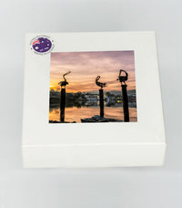 Coaster Set - Pelicans, Merimbula - Identical Set of Four - SQUARE