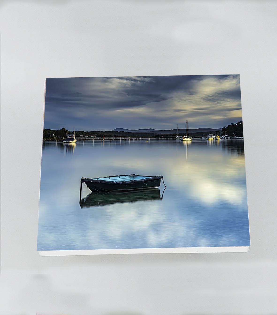 Coaster Set - Little Boat, Merimbula - Identical Set of Four - SQUARE