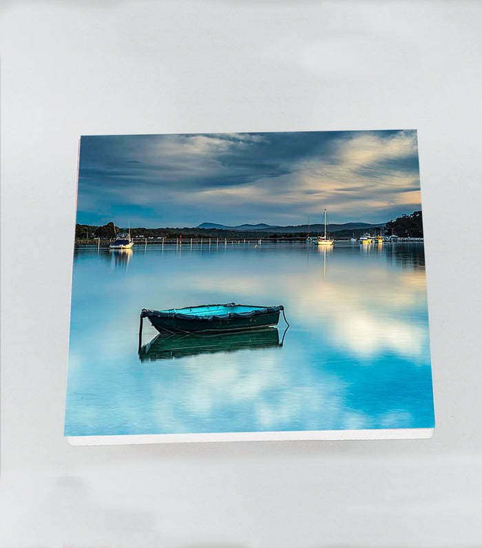 Coaster Set - Little Boat, Merimbula - Identical Set of Four - SQUARE