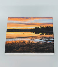 Coaster Set - Top Lake, Merimbula - Identical Set of Four - SQUARE