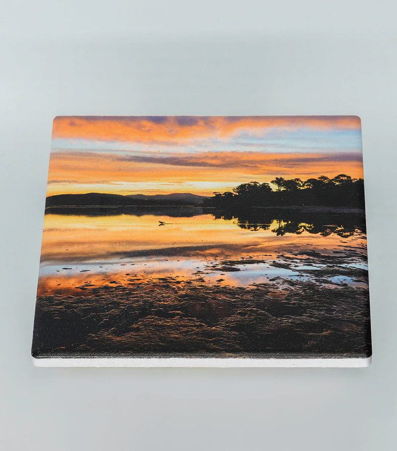 Coaster Set - Top Lake, Merimbula - Identical Set of Four - SQUARE